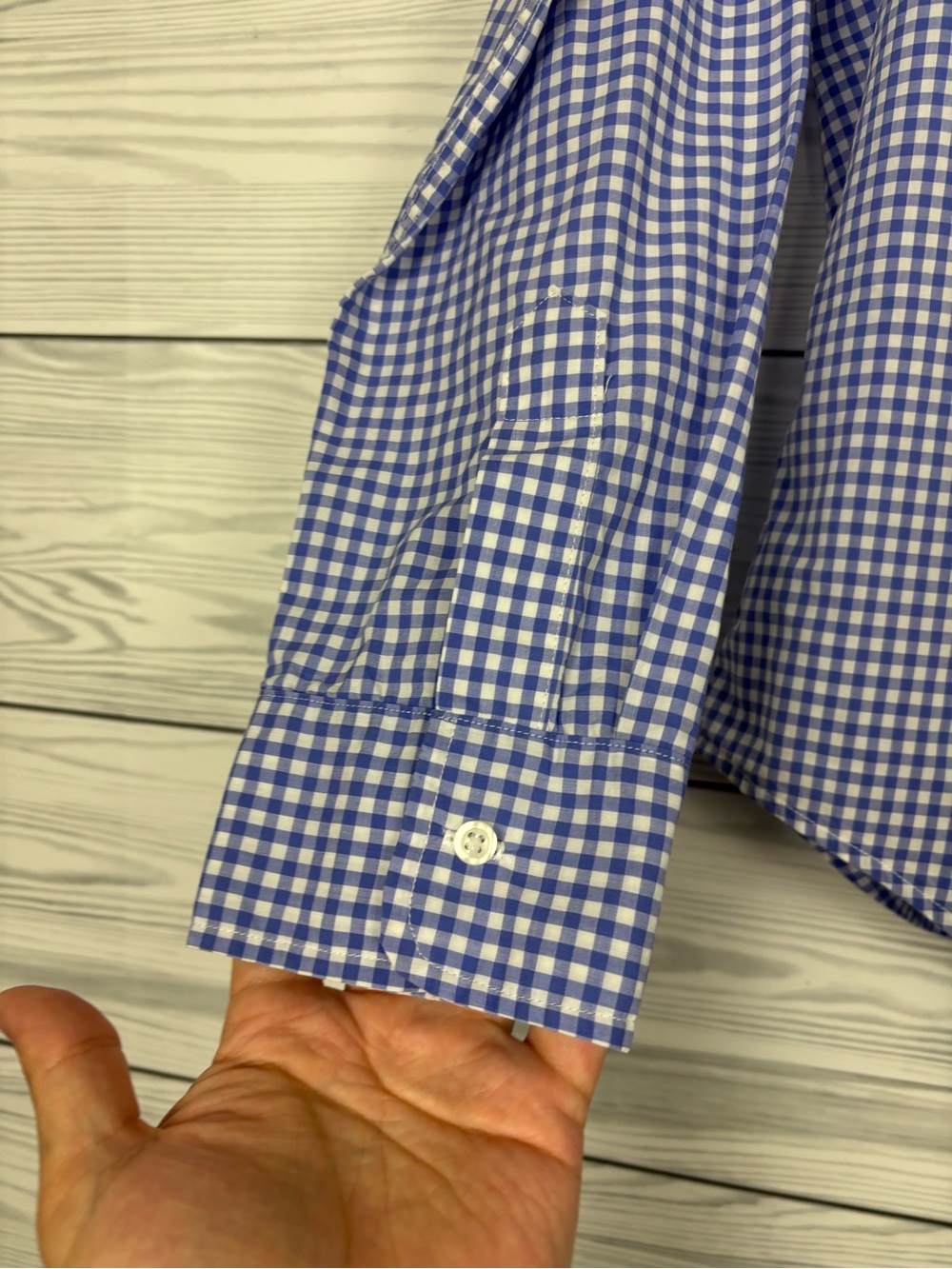 Frank & Eileen blue gingham Barry button down shirt top size large - Picture 3 of 11